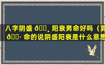 八字阴盛 🌸 阳衰男命好吗（算 🌷 命的说阴盛阳衰是什么意思）